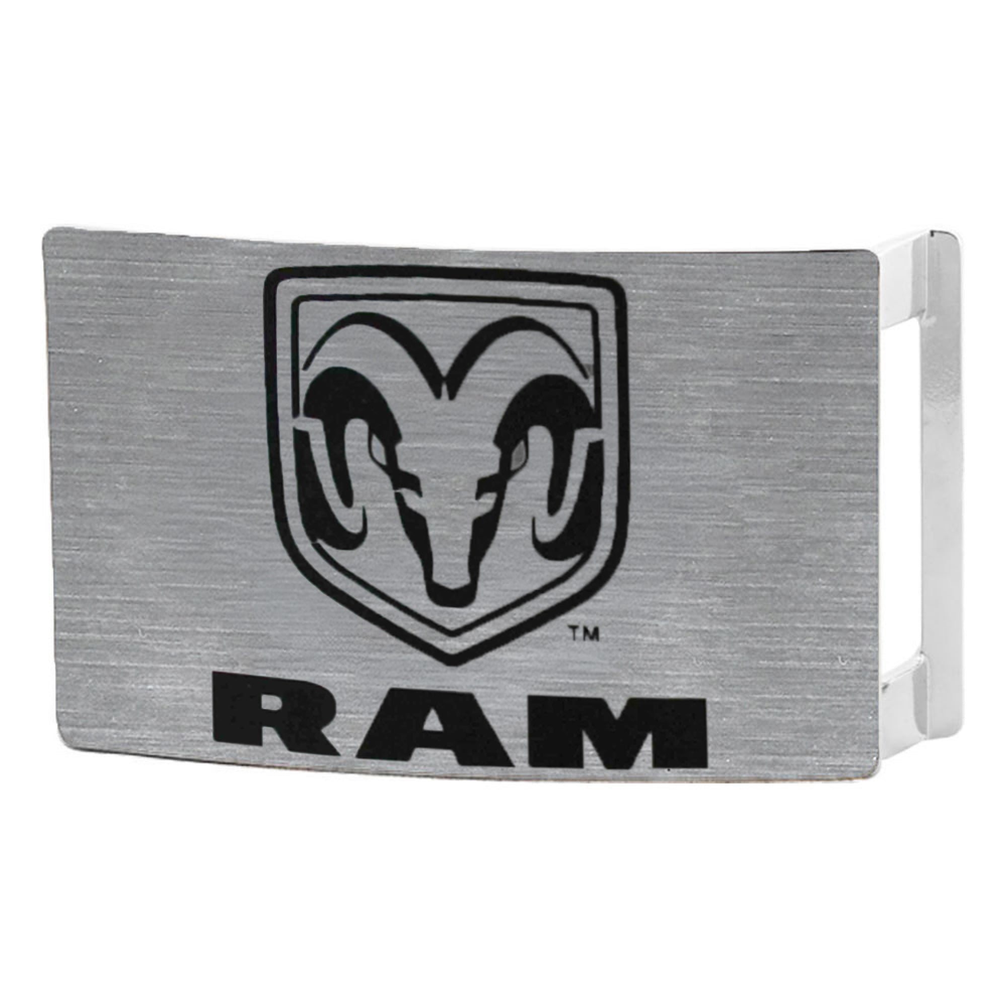 Ram Rock Star Buckle - Brushed Silver Black Belt Buckles Ram