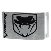 Dodge Viper Rock Star Buckle - Brushed Silver Black Belt Buckles Dodge