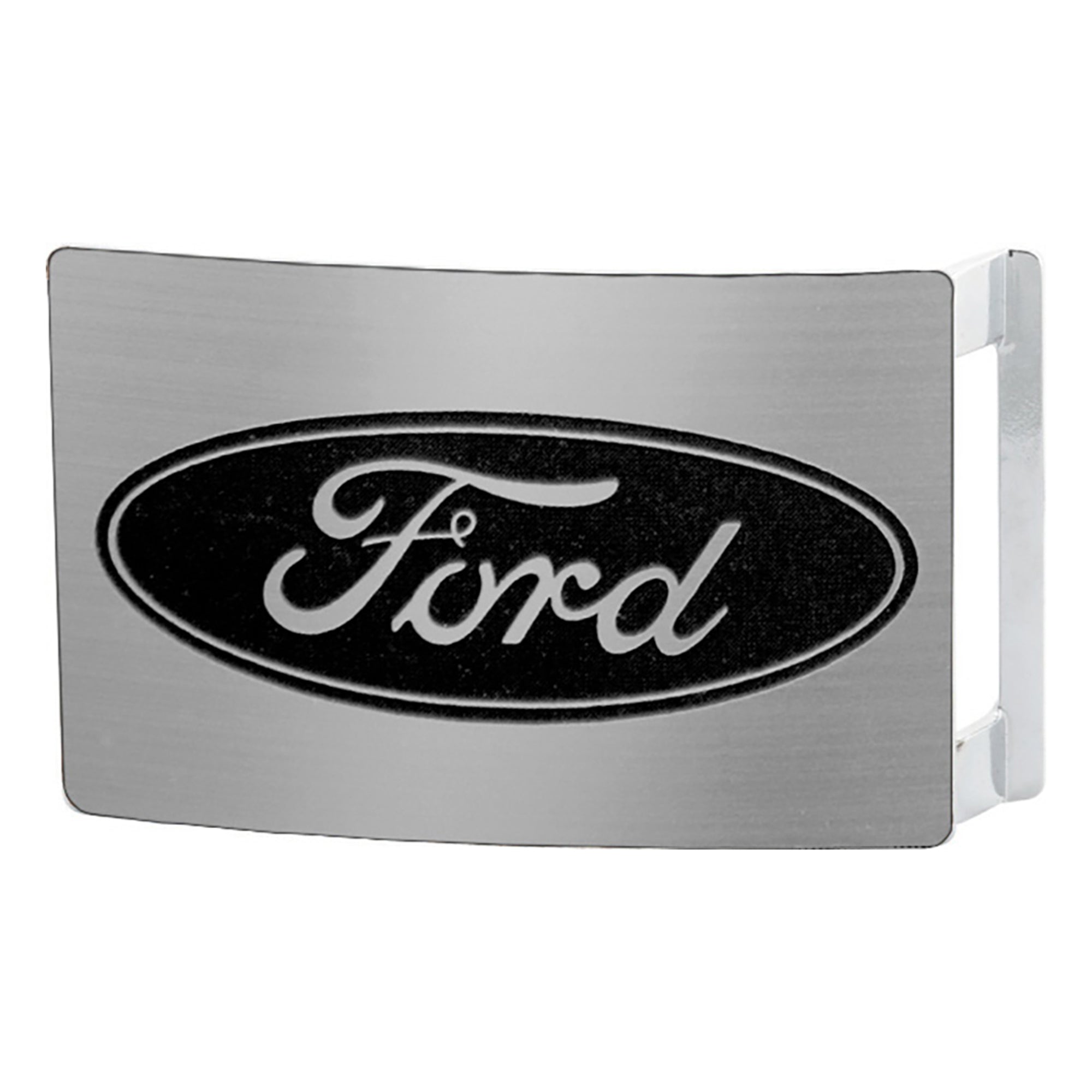 Ford Oval Rock Star Buckle - Brushed Silver/Black
