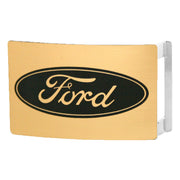 Ford Oval Rock Star Buckle - Brushed Gold/Black Belt Buckles Ford