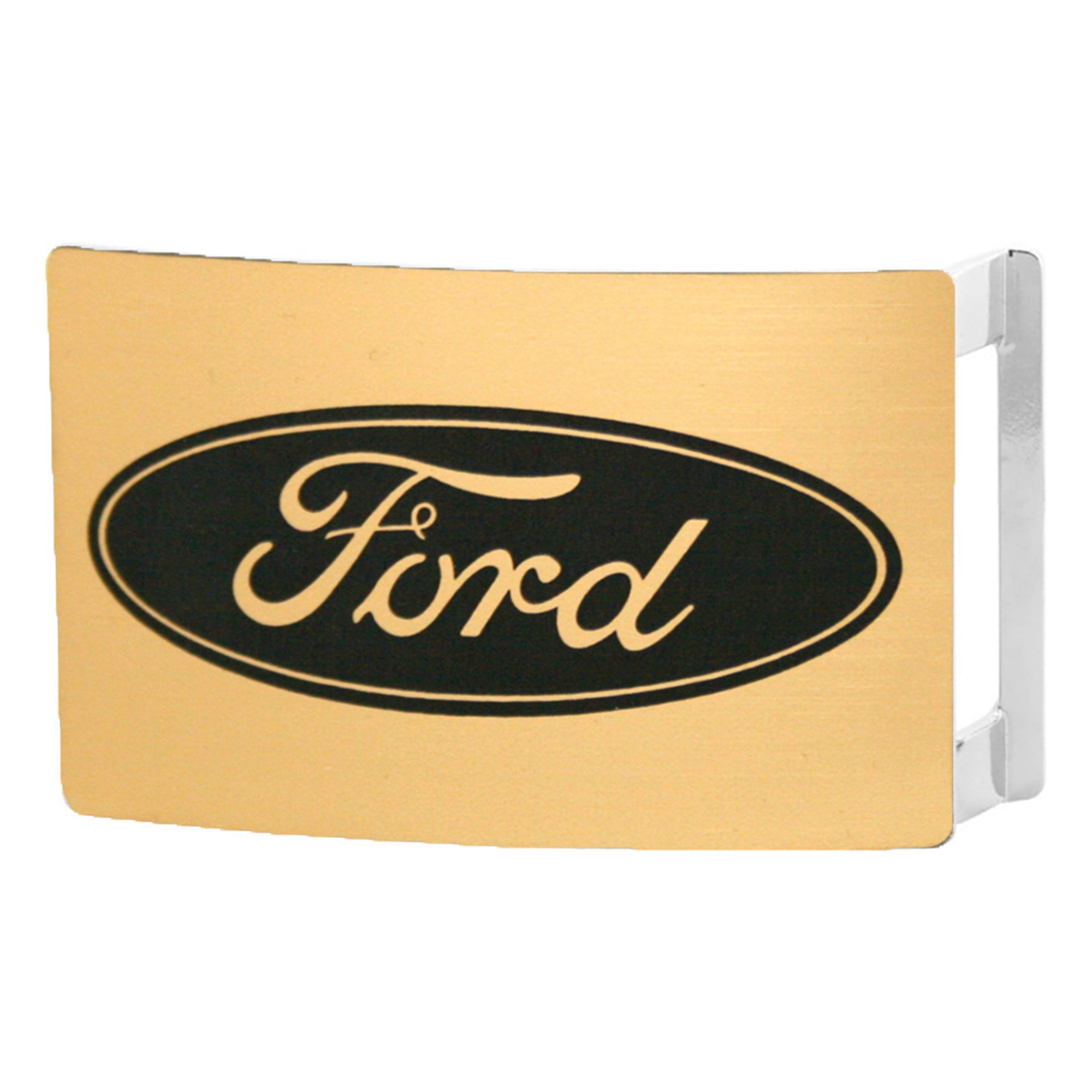 Ford Oval Rock Star Buckle - Brushed Gold/Black Belt Buckles Ford