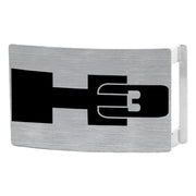 H3 Rock Star Buckle - Brushed Silver/Black Belt Buckles GM General Motors