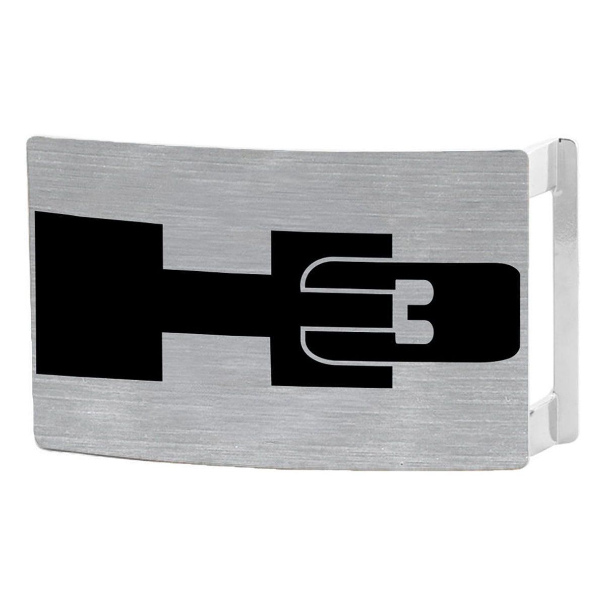 H3 Rock Star Buckle - Brushed Silver/Black Belt Buckles GM General Motors
