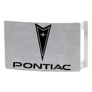 Pontiac Rock Star Buckle - Brushed Silver/Black Belt Buckles GM General Motors
