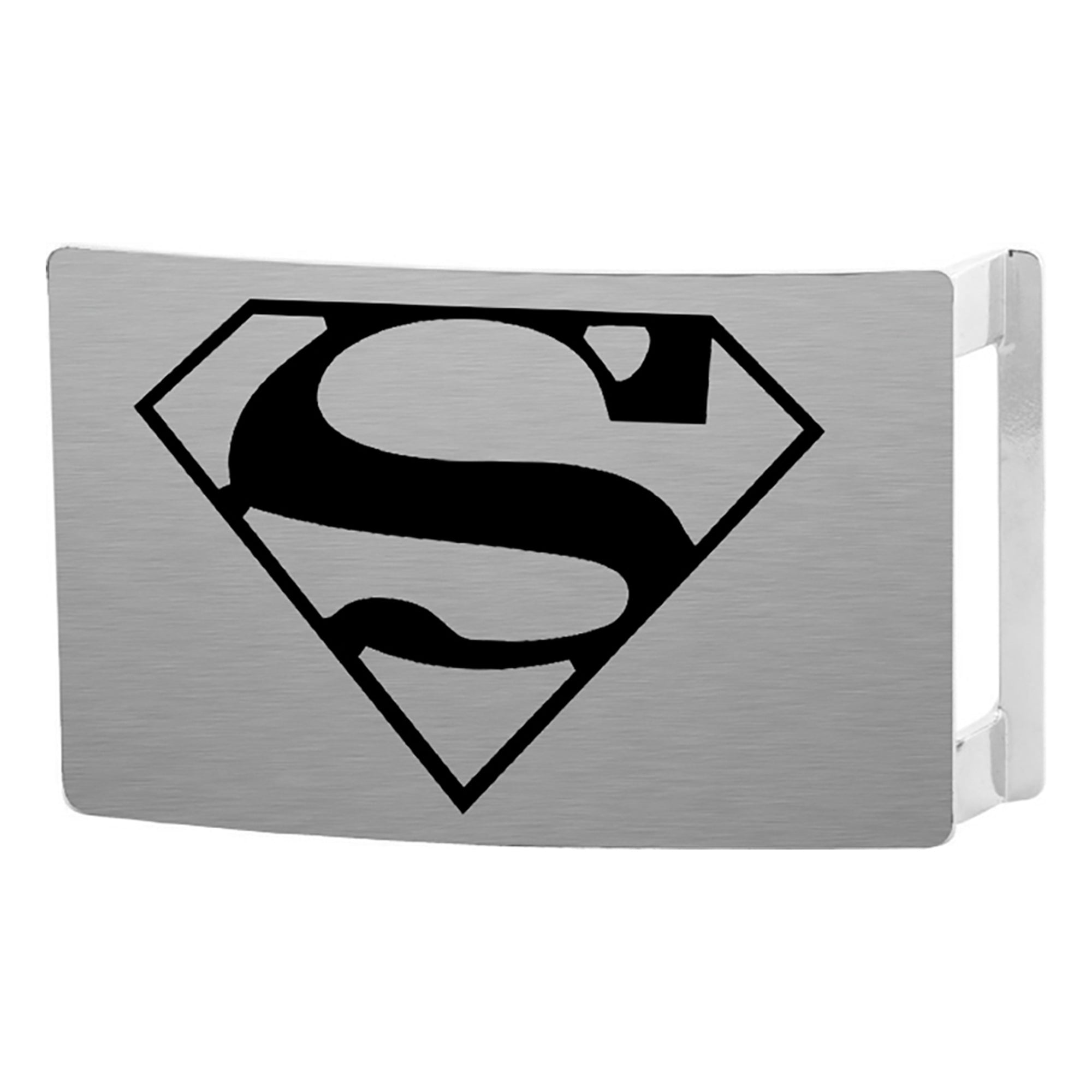 Superman Rock Star Buckle - Brushed Silver/Black Belt Buckles DC Comics