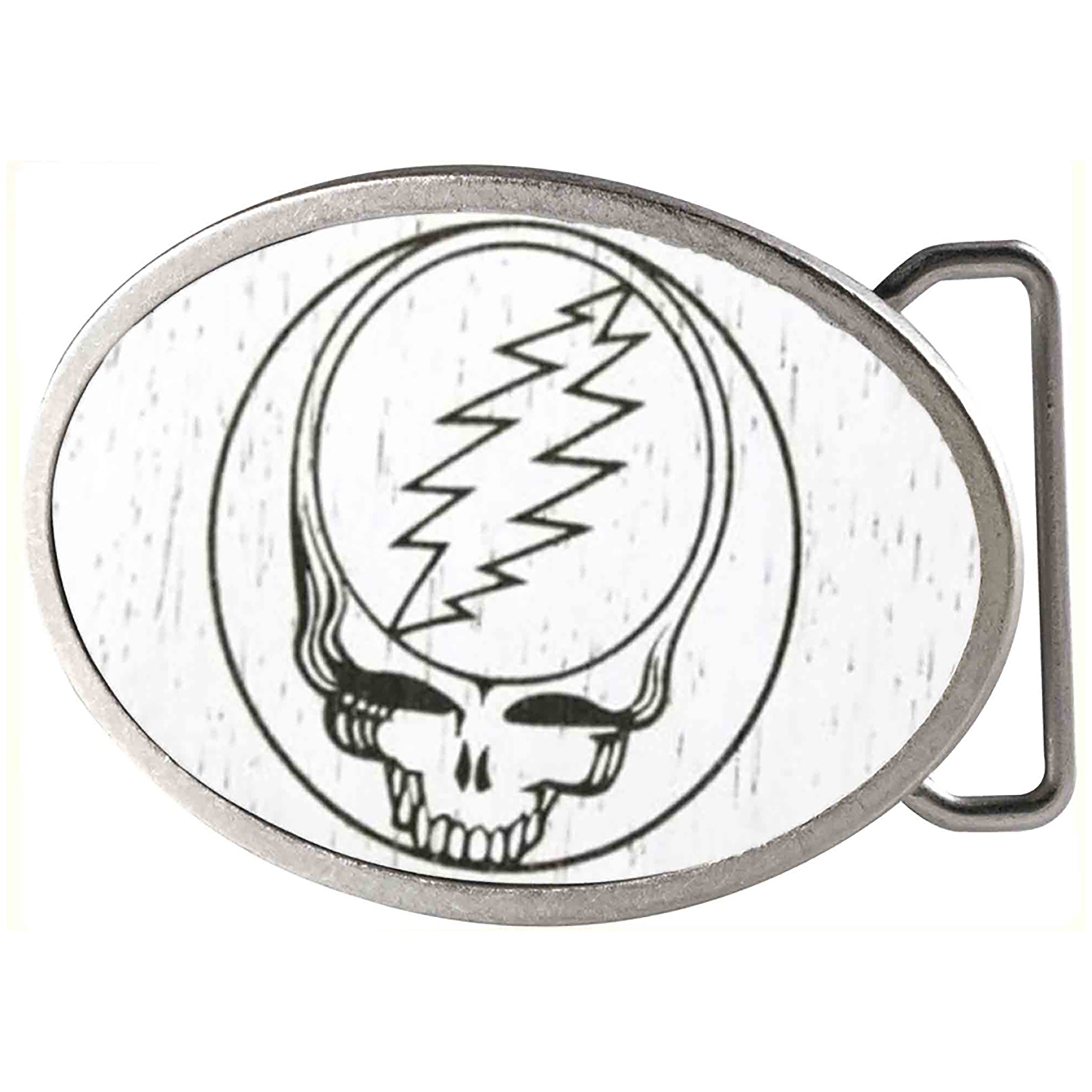 Steal Your Face GW White - Matte Oval Rock Star Buckle