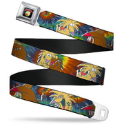 Angry Beavers Logo Full Color Black Seatbelt Belt - Daggett & Norbert Poses2 Tie Dye Webbing Seatbelt Belts Angry Beavers