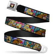 Angry Beavers Logo Full Color Black Seatbelt Belt - ANGRY BEAVERS Daggett & Norbert Blocks Black Webbing Seatbelt Belts Angry Beavers