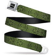 AVATAR LAST AIRBENDER Title Logo Full Color Black/White Seatbelt Belt - Avatar Last Airbender Earth Element Symbol Black/Olive Green Webbing Seatbelt Belts Avatar The Last Airbender