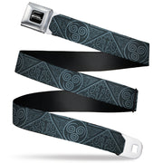 AVATAR LAST AIRBENDER Title Logo Full Color Black/White Seatbelt Belt - Avatar Last Airbender Air Element Symbol Blues Webbing Seatbelt Belts Avatar The Last Airbender