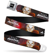 AVATAR LAST AIRBENDER Title Logo Full Color Black/White Seatbelt Belt - AVATAR THE LAST AIRBENDER Aang Pose Close-Up and Title Logo Black/Reds Webbing Seatbelt Belts Avatar The Last Airbender