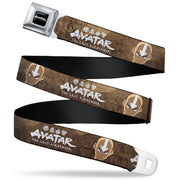 Avatar the Last Airbender Aang Face Close-Up Full Color Seatbelt Belt - AVATAR THE LAST AIRBENDER Aang Face Close-Up and Title Logo Tans/White Webbing Seatbelt Belts Avatar The Last Airbender