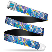 ADVENTURE TIME Title Logo Full Color Blue Seatbelt Belt - Adventure Time Finn Jake and Fionna Cake Ice Kingdom Battle Blues Webbing Seatbelt Belts Cartoon Network