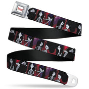 ADVENTURE TIME Title Logo Full Color White Seatbelt Belt - Adventure Time Marceline Poses Collage Reds Webbing Seatbelt Belts Adventure Time