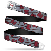 ADVENTURE TIME Title Logo Full Color White Seatbelt Belt - Adventure Time Marceline's Axe Bass Scattered Gray Webbing Seatbelt Belts Adventure Time
