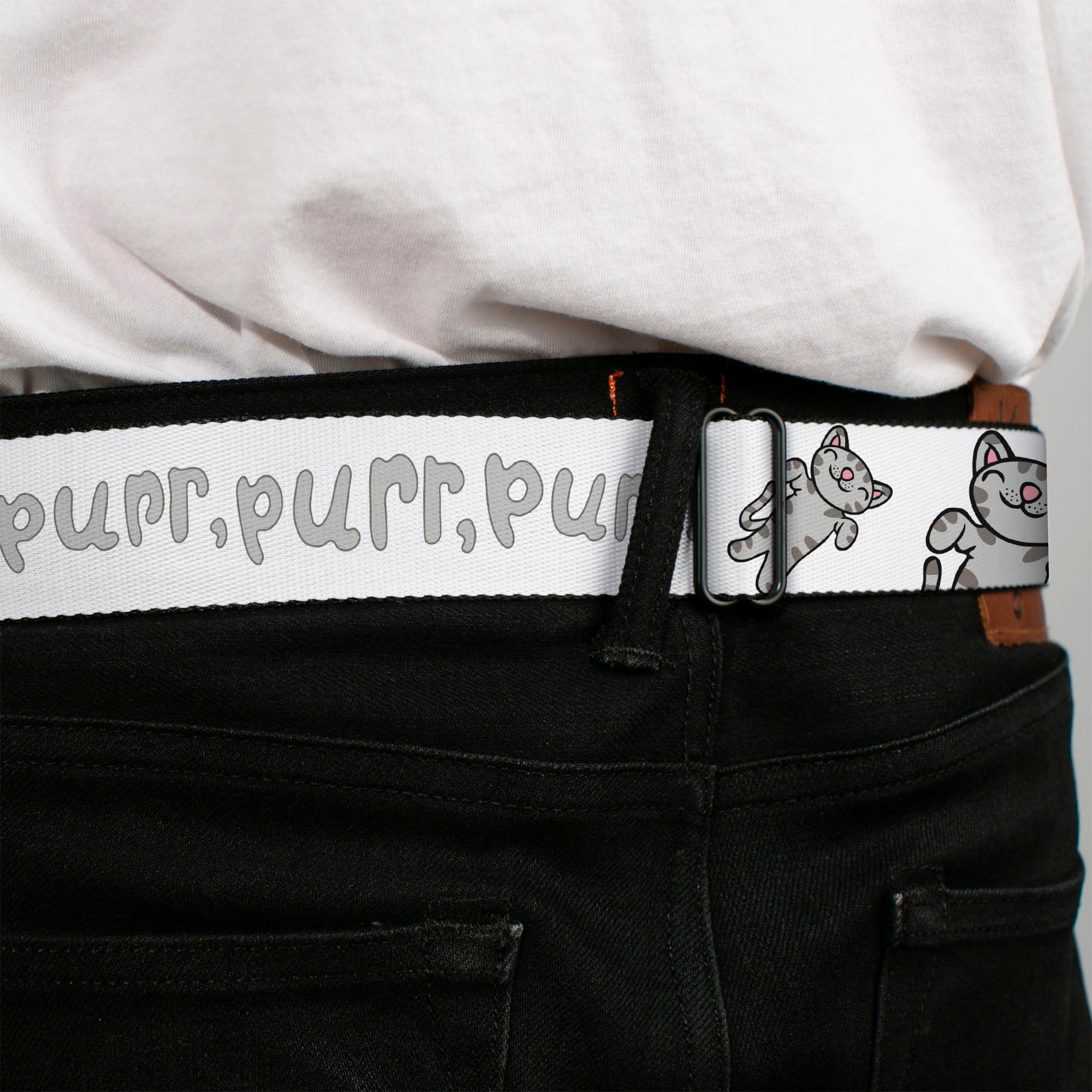 THE BIG BANG THEORY Full Color Black White Red Seatbelt Belt - Soft Kitty PURR, PURR, PURR Webbing Seatbelt Belts The Big Bang Theory