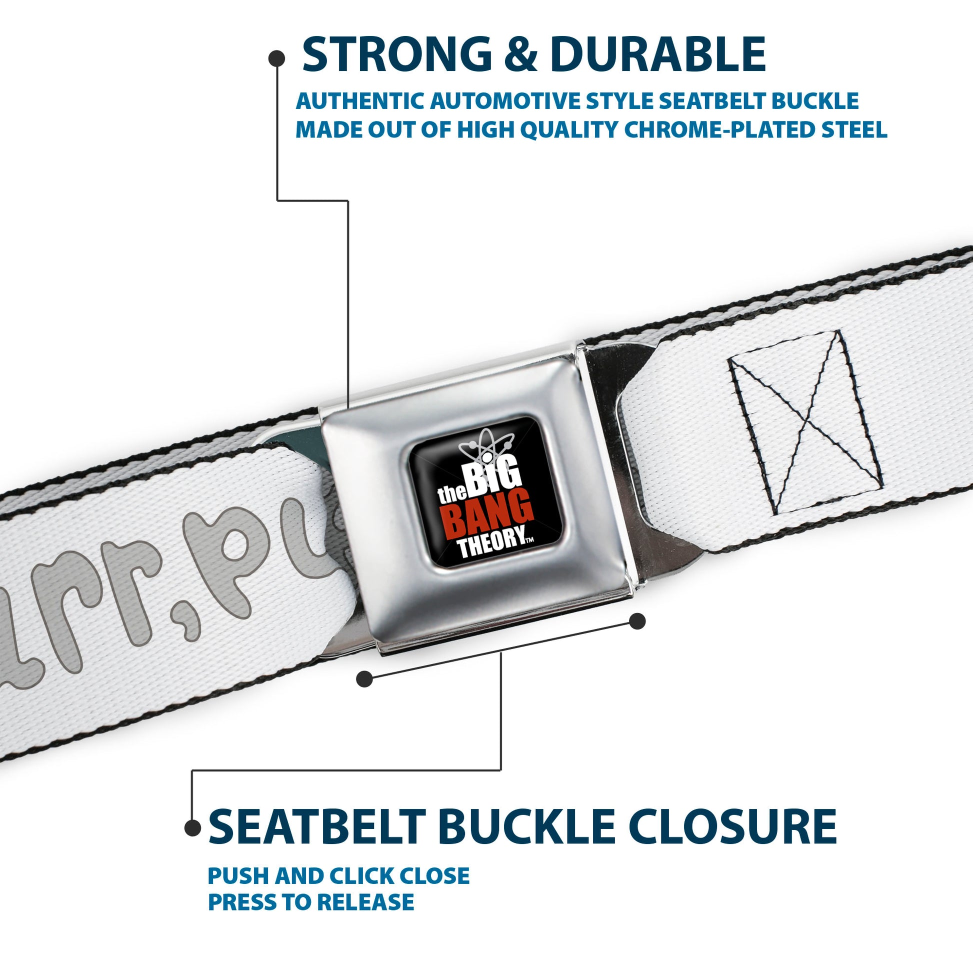 THE BIG BANG THEORY Full Color Black White Red Seatbelt Belt - Soft Kitty PURR, PURR, PURR Webbing Seatbelt Belts The Big Bang Theory