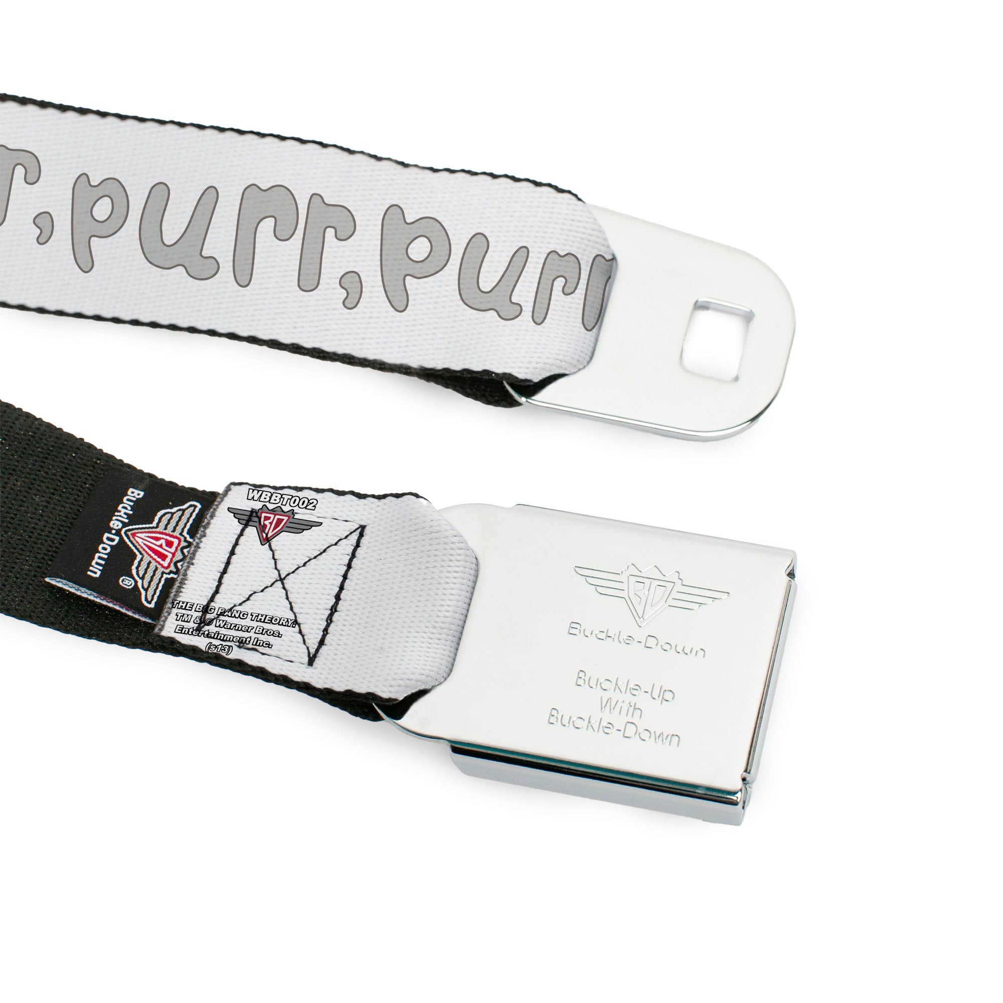 THE BIG BANG THEORY Full Color Black White Red Seatbelt Belt - Soft Kitty PURR, PURR, PURR Webbing Seatbelt Belts The Big Bang Theory