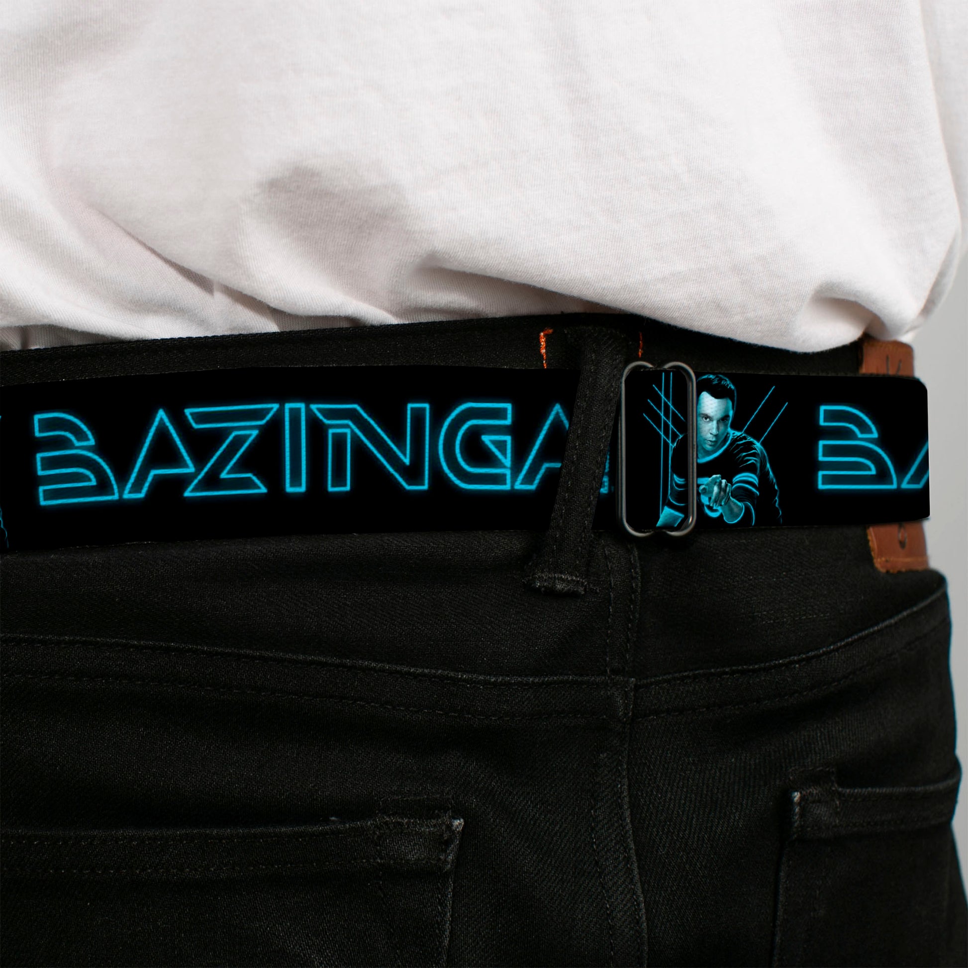 THE BIG BANG THEORY Full Color Black White Red Seatbelt Belt - Sheldon/BAZINGA! Black/Blue Glow Webbing Seatbelt Belts The Big Bang Theory