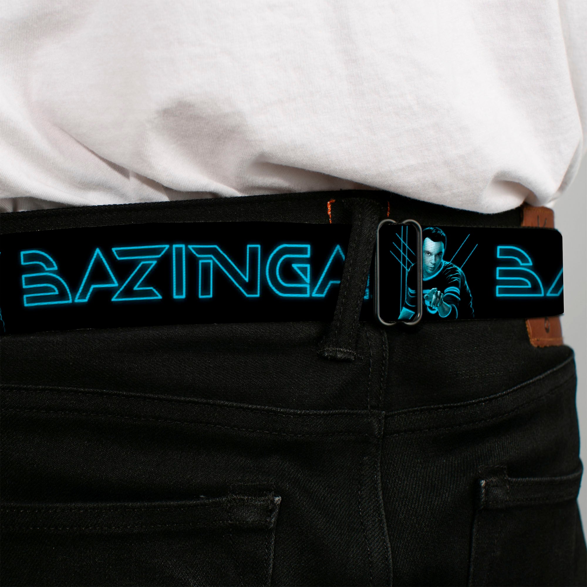 THE BIG BANG THEORY Full Color Black White Red Seatbelt Belt - Sheldon/BAZINGA! Black/Blue Glow Webbing Seatbelt Belts The Big Bang Theory