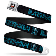 THE BIG BANG THEORY Full Color Black White Red Seatbelt Belt - Sheldon/BAZINGA! Black/Blue Glow Webbing Seatbelt Belts The Big Bang Theory