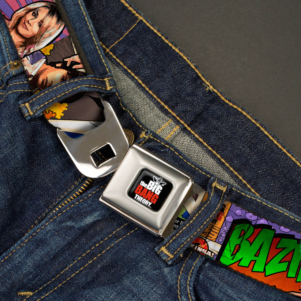 THE BIG BANG THEORY Full Color Black White Red Seatbelt Belt - The Big Bang Theory Comic Strip Webbing Seatbelt Belts The Big Bang Theory