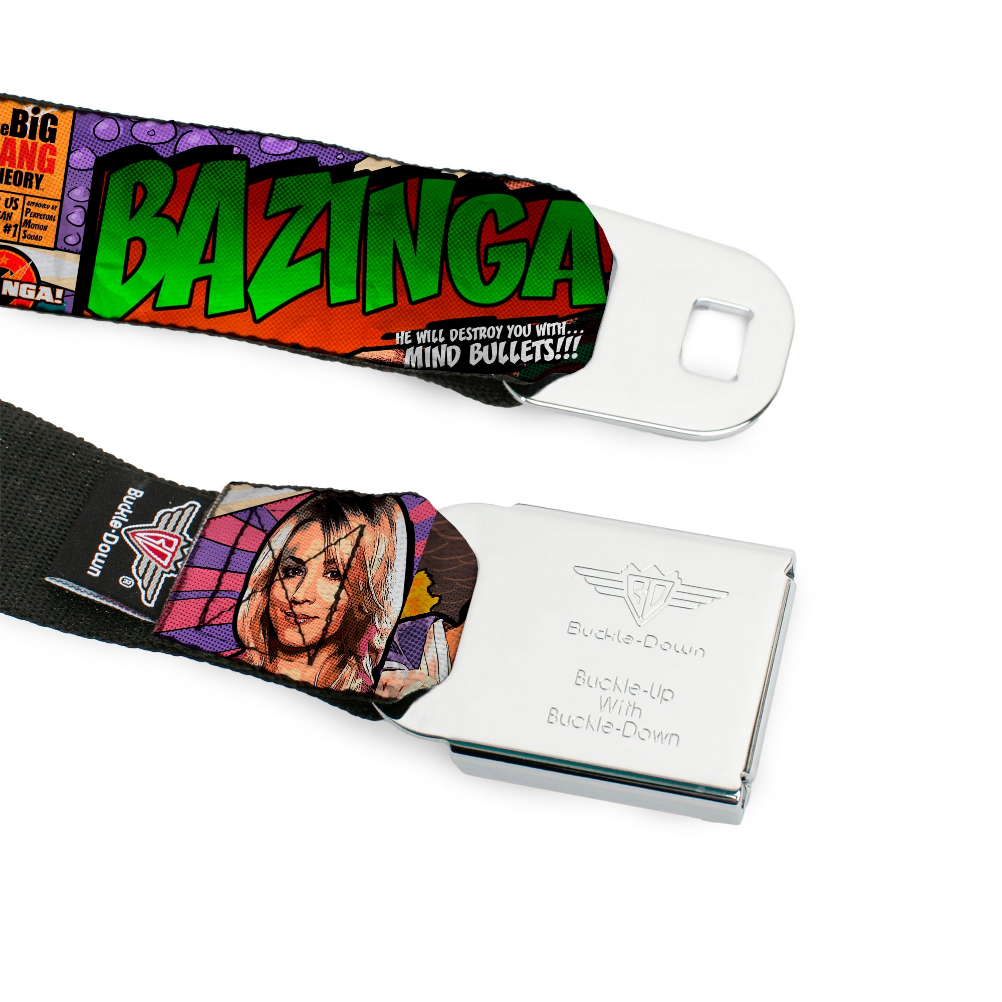 THE BIG BANG THEORY Full Color Black White Red Seatbelt Belt - The Big Bang Theory Comic Strip Webbing Seatbelt Belts The Big Bang Theory