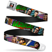 THE BIG BANG THEORY Full Color Black White Red Seatbelt Belt - The Big Bang Theory Comic Strip Webbing Seatbelt Belts The Big Bang Theory