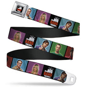 THE BIG BANG THEORY Full Color Black White Red Seatbelt Belt - BBT Character Blocks w/Logo Webbing Seatbelt Belts The Big Bang Theory