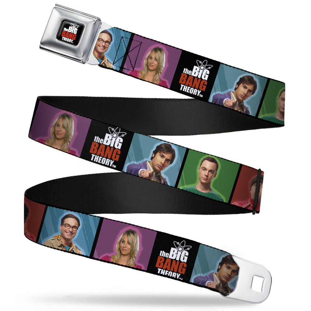 THE BIG BANG THEORY Full Color Black White Red Seatbelt Belt - BBT Character Blocks w/Logo Webbing Seatbelt Belts The Big Bang Theory