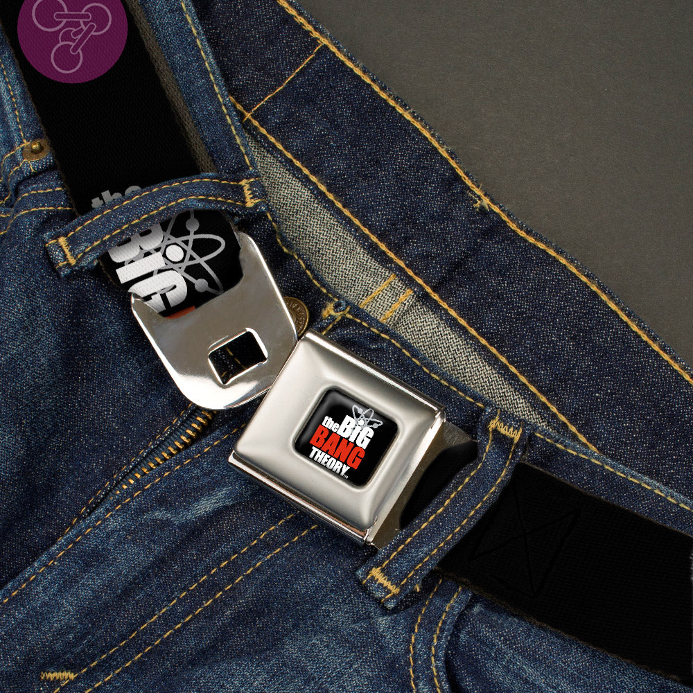 THE BIG BANG THEORY Full Color Black White Red Seatbelt Belt - THE BIG BANG THEORY DNA/Atom/E/Radiation Black Webbing Seatbelt Belts The Big Bang Theory