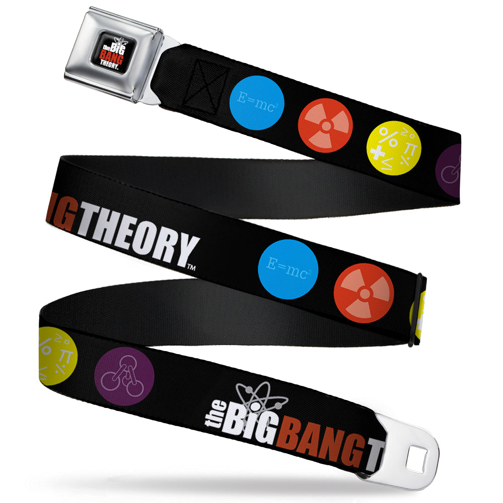 THE BIG BANG THEORY Full Color Black White Red Seatbelt Belt - THE BIG BANG THEORY DNA/Atom/E/Radiation Black Webbing Seatbelt Belts The Big Bang Theory