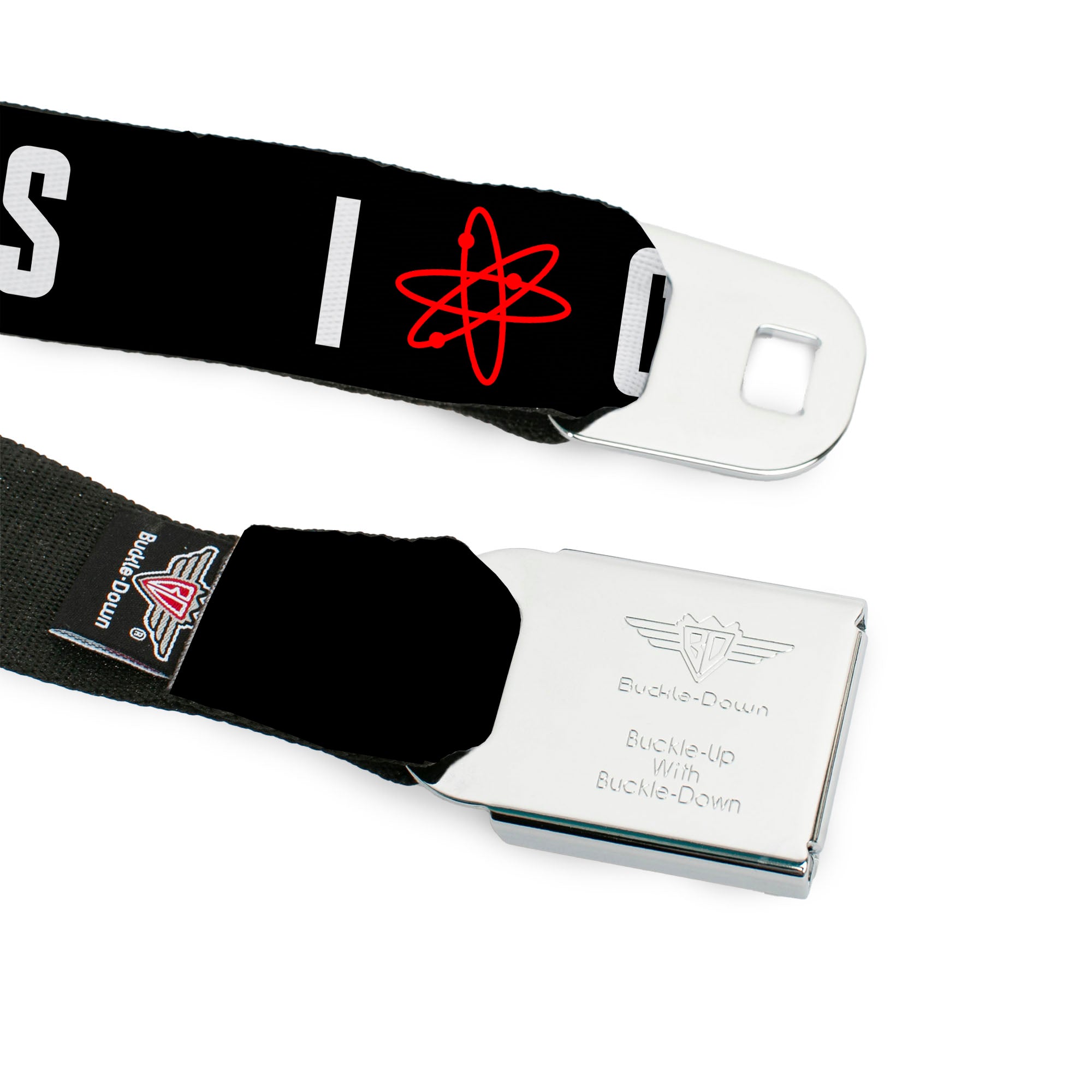 THE BIG BANG THEORY Full Color Black White Red Seatbelt Belt - I "ATOM" COITUS Black/White/Red Webbing Seatbelt Belts The Big Bang Theory