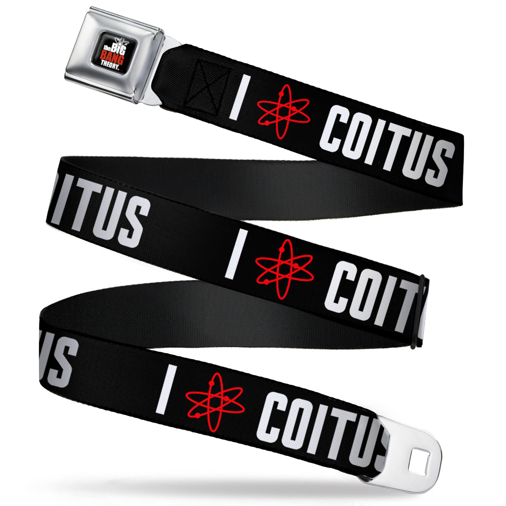 THE BIG BANG THEORY Full Color Black White Red Seatbelt Belt - I "ATOM" COITUS Black/White/Red Webbing Seatbelt Belts The Big Bang Theory