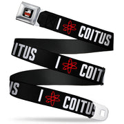 THE BIG BANG THEORY Full Color Black White Red Seatbelt Belt - I "ATOM" COITUS Black/White/Red Webbing Seatbelt Belts The Big Bang Theory