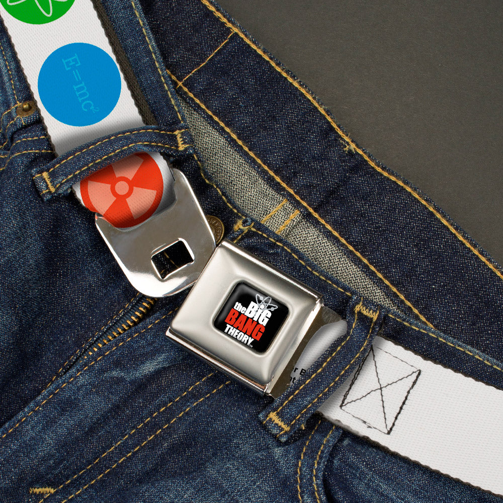 THE BIG BANG THEORY Full Color Black White Red Seatbelt Belt - THE BIG BANG THEORY DNA/Atom/E/Radiation White Webbing Seatbelt Belts The Big Bang Theory