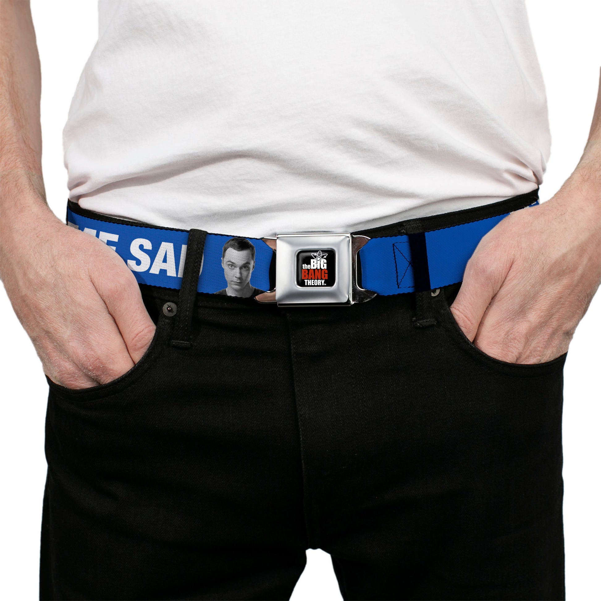THE BIG BANG THEORY Full Color Black White Red Seatbelt Belt - Sheldon I CRY BECAUSE OTHERS ARE STUPID/THAT MAKES ME SAD Blue/White Webbing Seatbelt Belts The Big Bang Theory