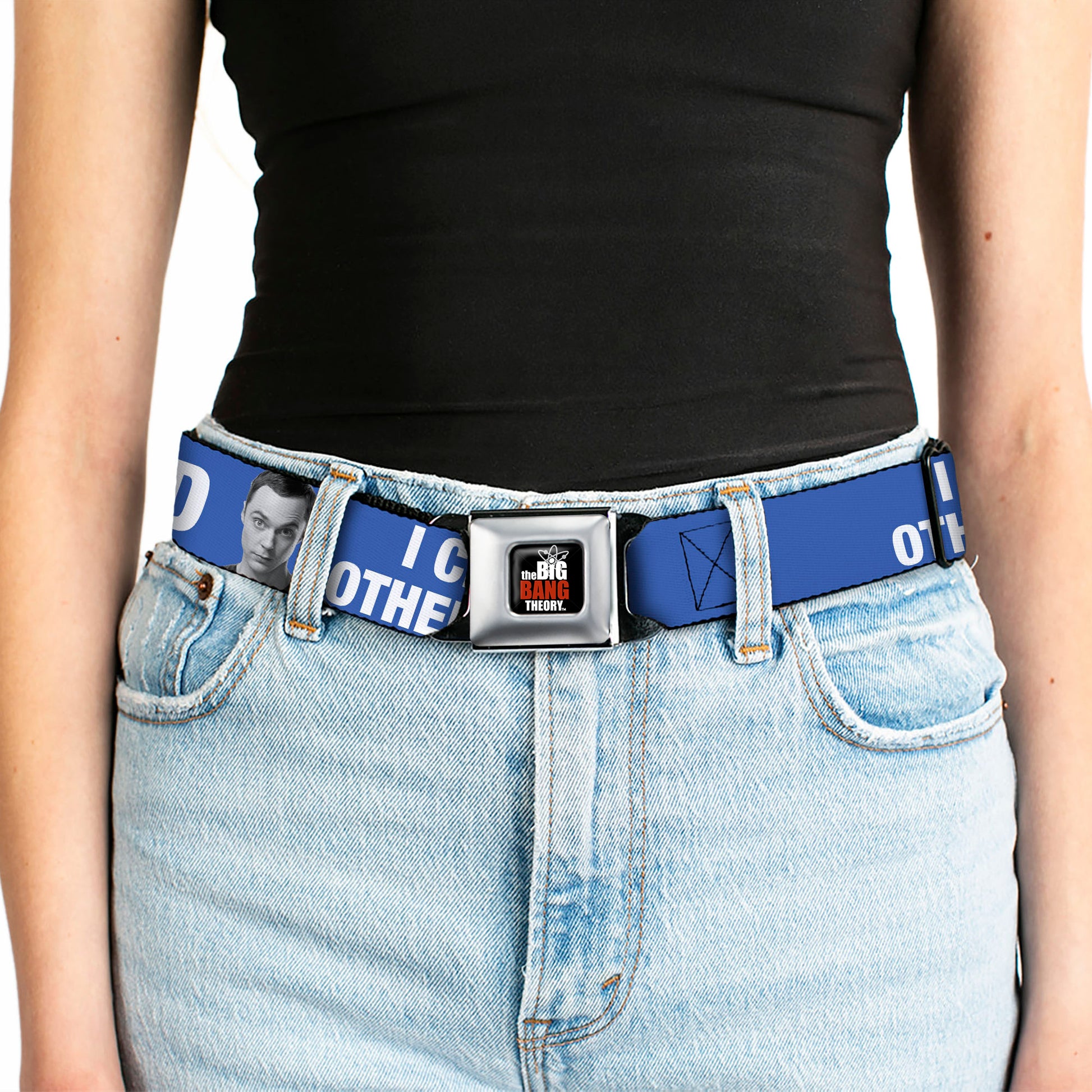 THE BIG BANG THEORY Full Color Black White Red Seatbelt Belt - Sheldon I CRY BECAUSE OTHERS ARE STUPID/THAT MAKES ME SAD Blue/White Webbing Seatbelt Belts The Big Bang Theory
