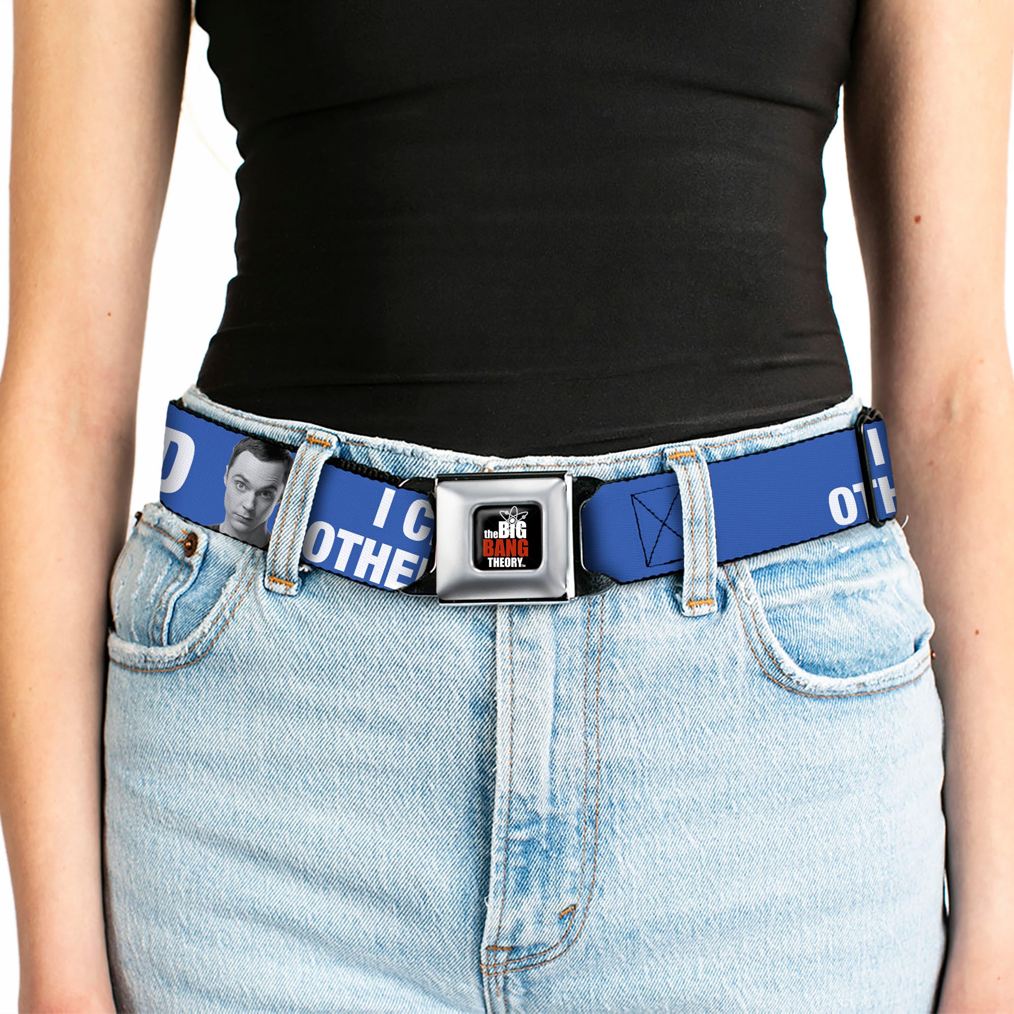 THE BIG BANG THEORY Full Color Black White Red Seatbelt Belt - Sheldon I CRY BECAUSE OTHERS ARE STUPID/THAT MAKES ME SAD Blue/White Webbing Seatbelt Belts The Big Bang Theory