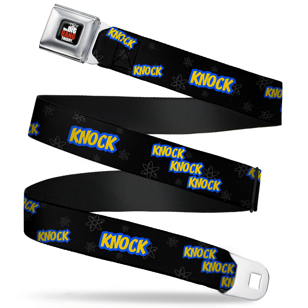 THE BIG BANG THEORY Full Color Black White Red Seatbelt Belt - KNOCK KNOCK KNOCK/Atoms Black/Gray/Blue/Yellow Webbing Seatbelt Belts The Big Bang Theory