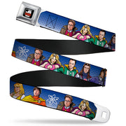 THE BIG BANG THEORY Full Color Black White Red Seatbelt Belt - The Big Bang Theory Superhero Characters Group Blue Dot Fade Webbing Seatbelt Belts The Big Bang Theory