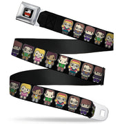 THE BIG BANG THEORY Full Color Black White Red Seatbelt Belt - Big Bang Theory Chibi Characters Black Webbing Seatbelt Belts The Big Bang Theory