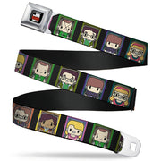 THE BIG BANG THEORY Full Color Black White Red Seatbelt Belt - Big Bang Theory Chibi Character Blocks Webbing Seatbelt Belts The Big Bang Theory