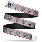THE BIG BANG THEORY Full Color Black White Red Seatbelt Belt - Soft Kitty Nerd/Mustacho Expressions Stripe Grays Webbing Seatbelt Belts The Big Bang Theory