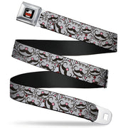 THE BIG BANG THEORY Full Color Black White Red Seatbelt Belt - Soft Kitty Mustacho Stacked Webbing Seatbelt Belts The Big Bang Theory