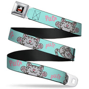 THE BIG BANG THEORY Full Color Black White Red Seatbelt Belt - Soft Kitty Poses Pale Turquoise/Pink Webbing Seatbelt Belts The Big Bang Theory