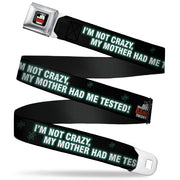 THE BIG BANG THEORY Full Color Black White Red Seatbelt Belt - BBT Logo I'M NOT CRAZY, MY MOTHER HAD ME TESTED! Webbing Seatbelt Belts The Big Bang Theory