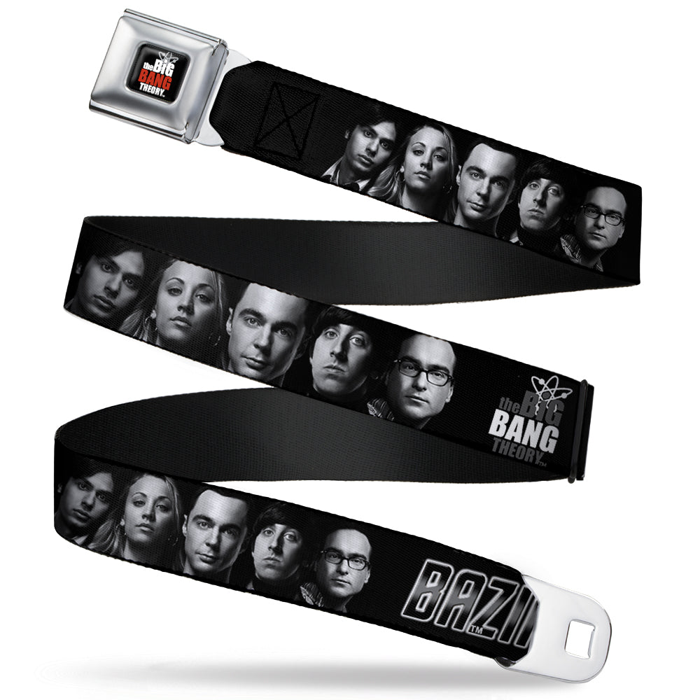 THE BIG BANG THEORY Full Color Black White Red Seatbelt Belt - The Big Bang Theory Group/BAZINGA Black/White Webbing Seatbelt Belts The Big Bang Theory