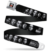 THE BIG BANG THEORY Full Color Black White Red Seatbelt Belt - The Big Bang Theory Group/BAZINGA Black/White Webbing Seatbelt Belts The Big Bang Theory