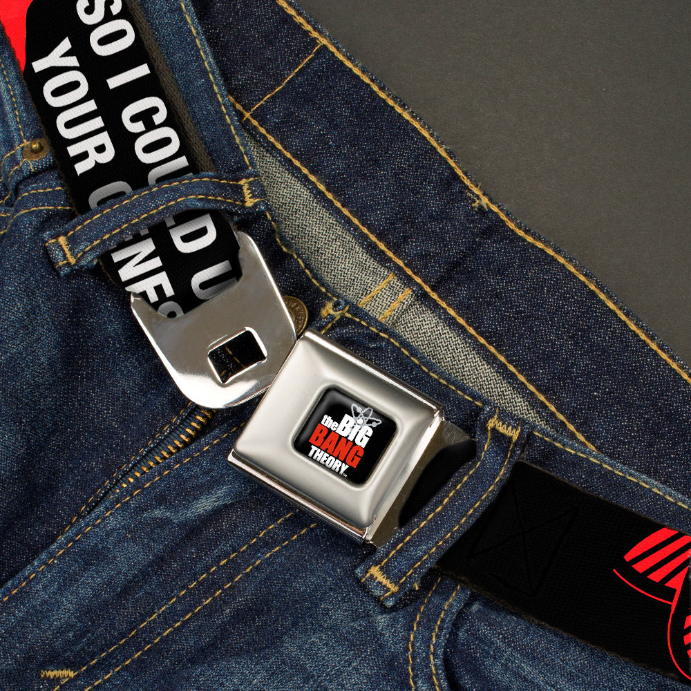 THE BIG BANG THEORY Full Color Black White Red Seatbelt Belt - Howard/Double Helix I WISH I WERE DNA HELICASE Black/White/Red Webbing Seatbelt Belts The Big Bang Theory